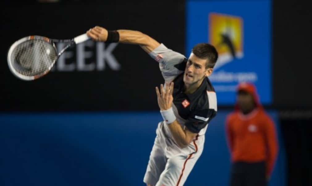 Novak Djokovic kicked off the defence of his Australian Open title with a commanding straight-sets victory over Lucas Lacko