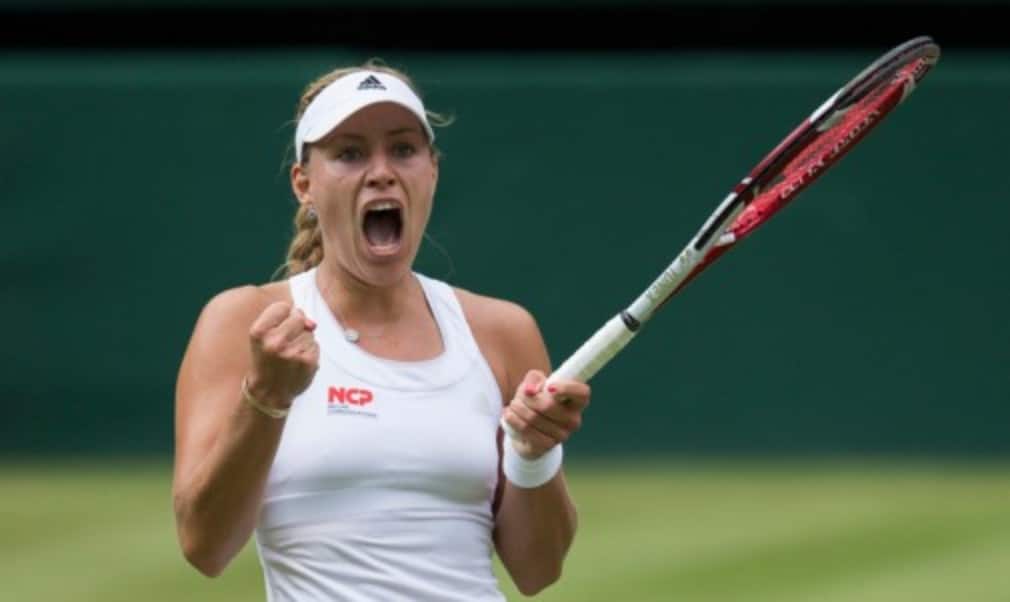 Maria SharapovaÈs bid to win a second Wimbledon crown was ended in dramatic fashion by Angelique Kerber in the fourth round on Tuesday