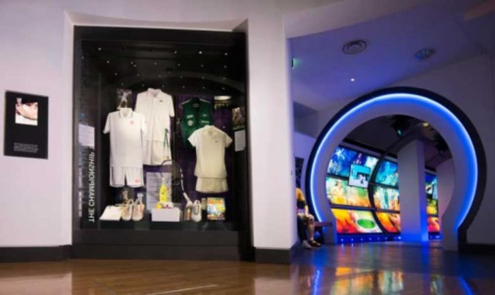 The outfits worn by Wimbledon champions Novak Djokovic and Petra Kvitova are on display in a new showcase at the All England Club