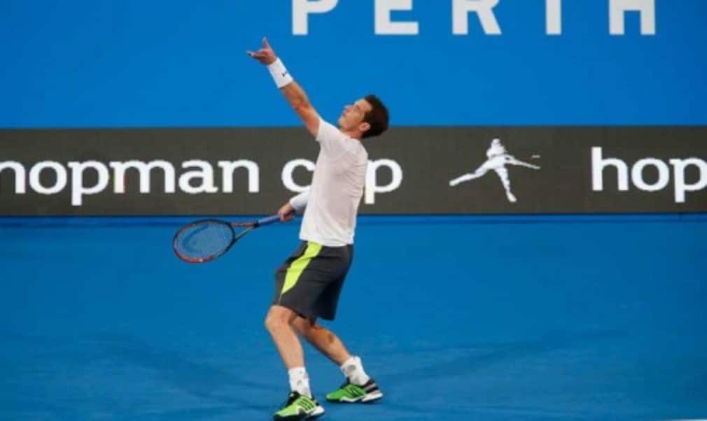 Andy Murray plays his first match in Perth as temperature soars
