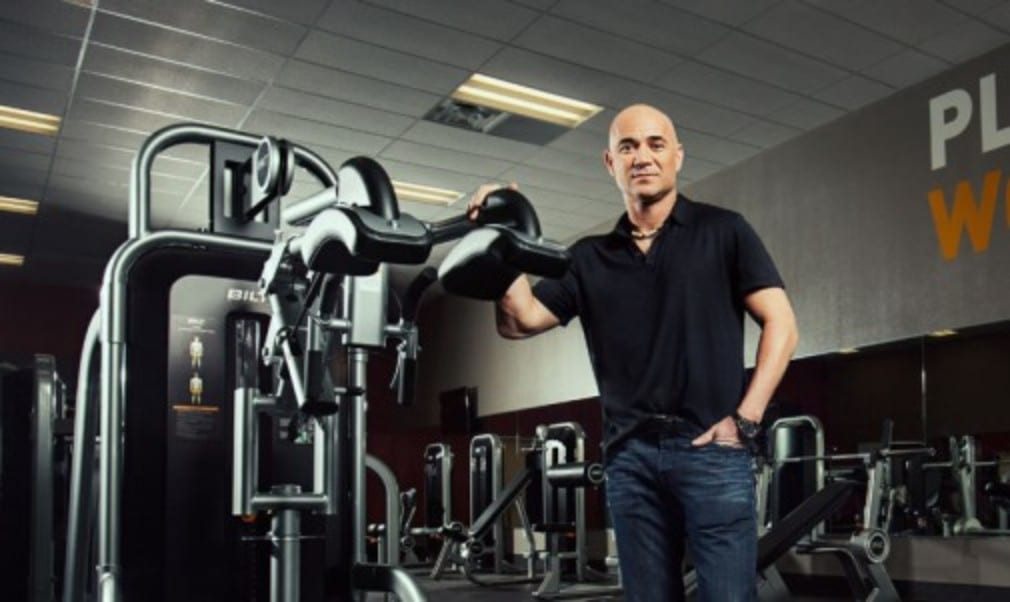To celebrate Andre Agassi bringing his gym equipment to the UK