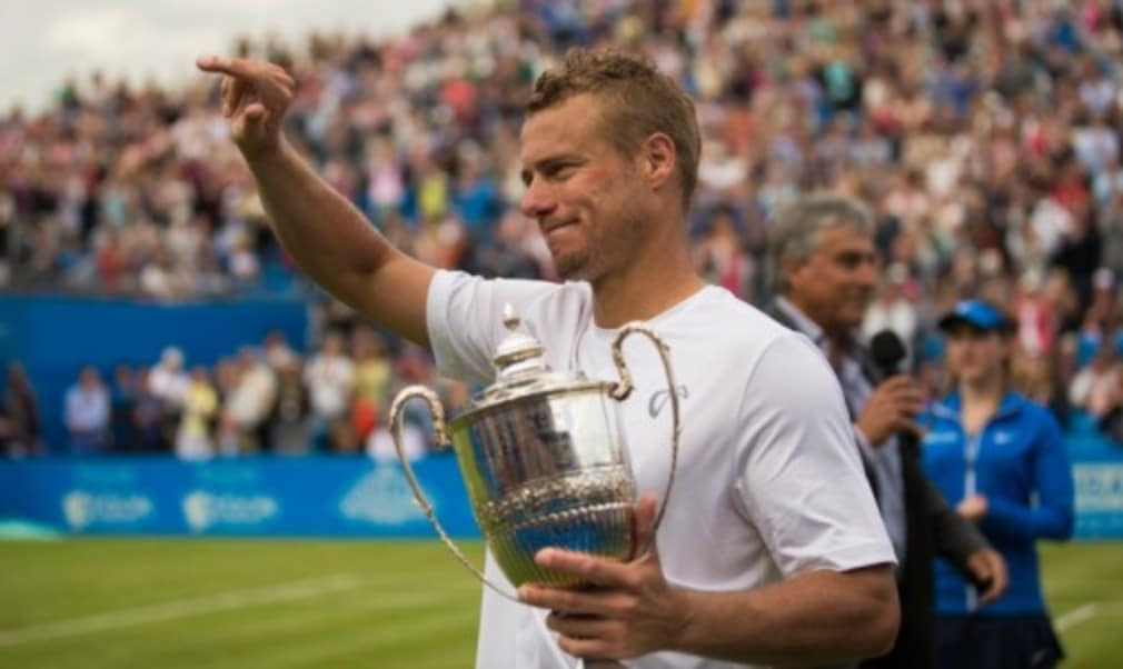 Lleyton Hewitt said farewell to The QueenÈs Club on Monday after playing his final singles match at the Aegon Championships