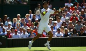 World No.1 Novak Djokovic opened the defence of his Wimbledon title with a straight sets victory