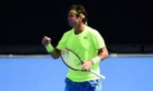 Malek Jaziri sprung a surprise at the Dubai Duty Free Tennis Championships by recovering from a set down to defeat Grigor Dimitrov 4-6 7-5 6-4