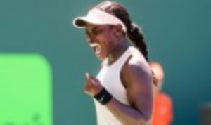 Sloane Stephens overcame a stuttering start to dismiss Victoria Azarenka 3-6 6-2 6-1 and reach the final of the Miami Open for the first time