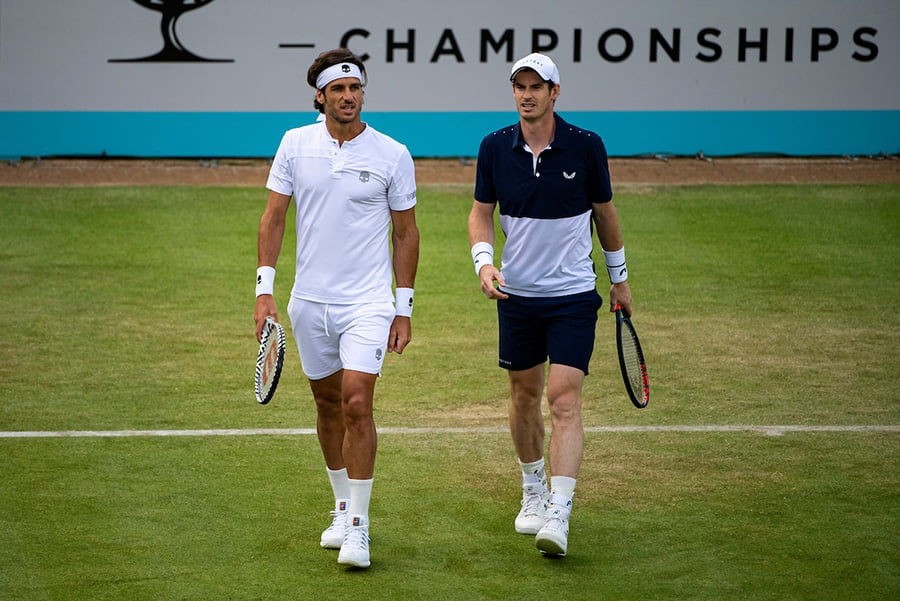 Andy Murray and Feliciano Lopez at Queen's