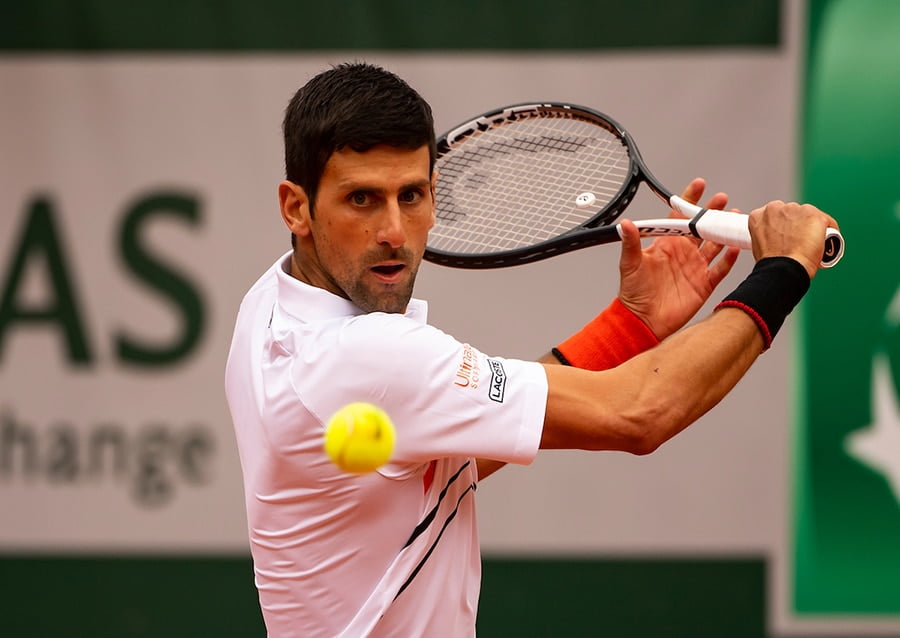 Novak Djokovic in action at the French Open