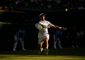 Novak Djokovic Wimbledon 2019 evening shadows