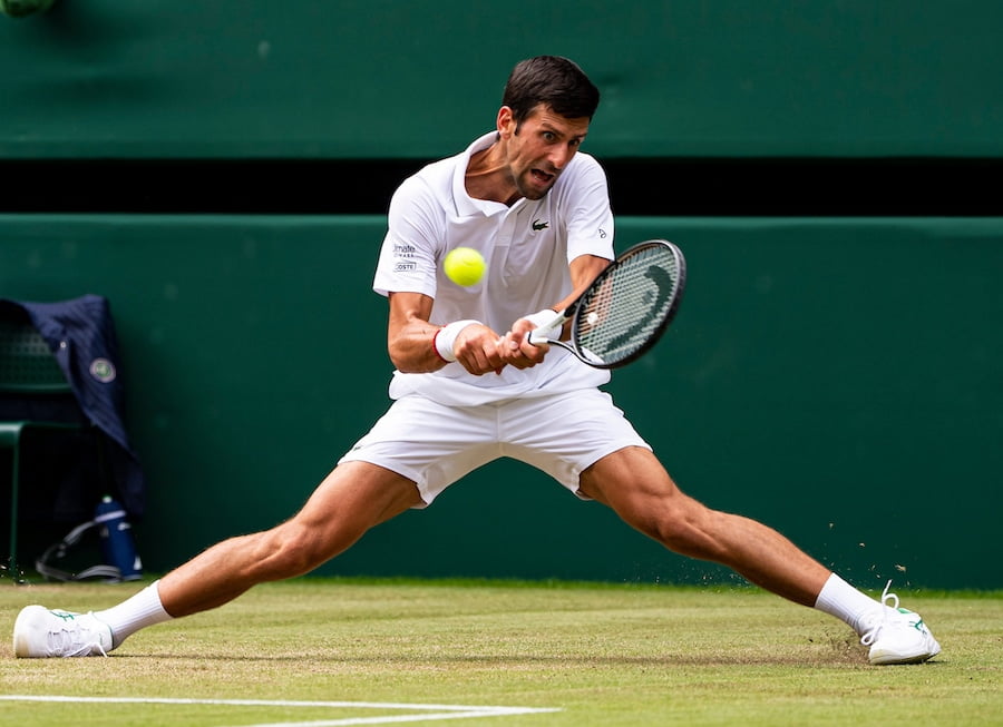 Novak Djokovic Wimbledon 2019 flexibility