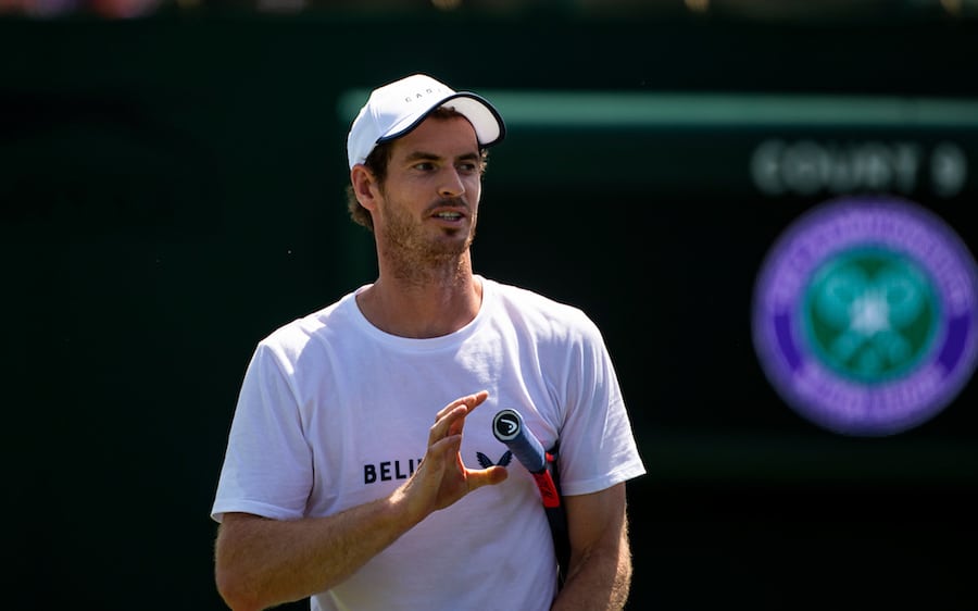 Annabel Croft and Andy Murray Wimbledon 2019 practise