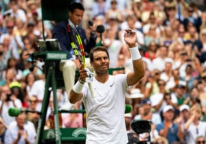 Rafa Nadal Wimbledon 2019 celebrates victory