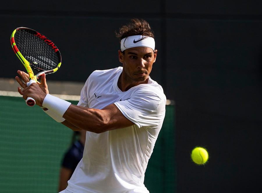 Rafael Nadal backhand at Wimbledon