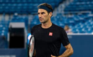 Roger Federer practises at Cincinnati 2019