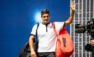 Roger Federer US Open 2019 waves to crowd