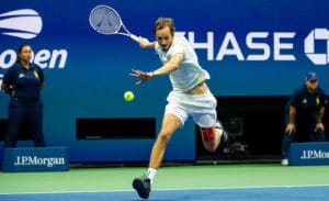 Daniil Medvedev running forehand US Open 2019