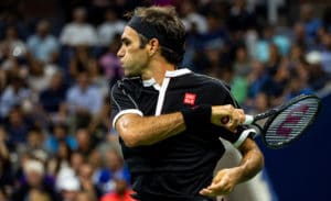Roger Federer forehand at US Open