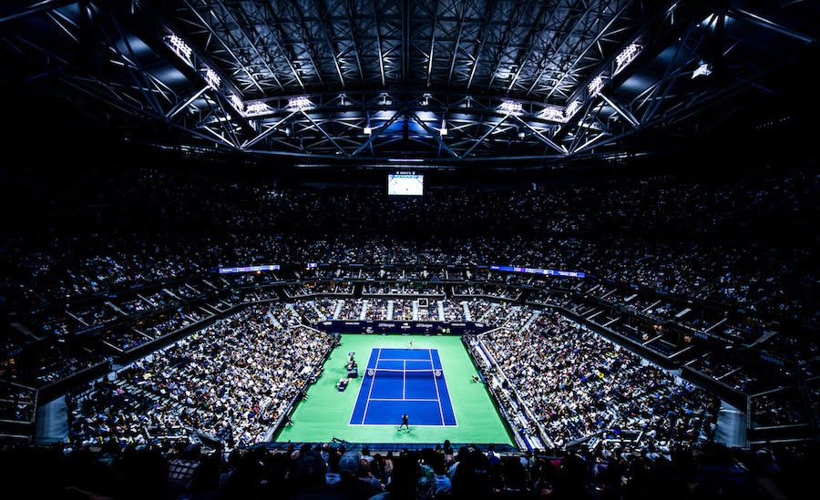 US Open stadium at night 2019