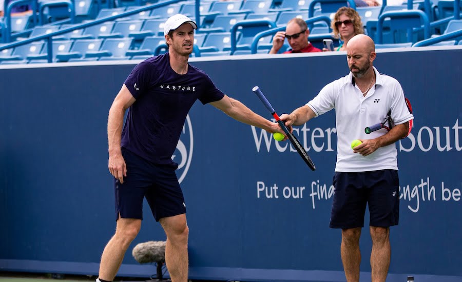 Andy Murray practises at Cincinnati 2019