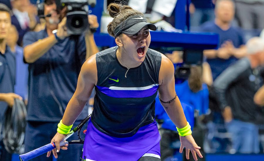 Bianca Andreescu celebrates winning US Open 2019