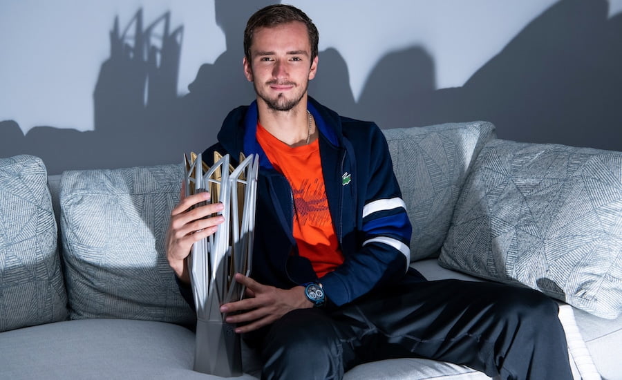 Daniil Medvedev holds Shanghai Masters trophy