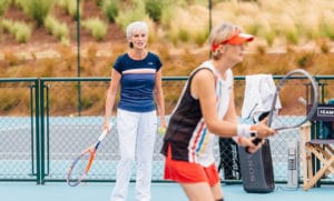 Judy Murray coaching at The Campus
