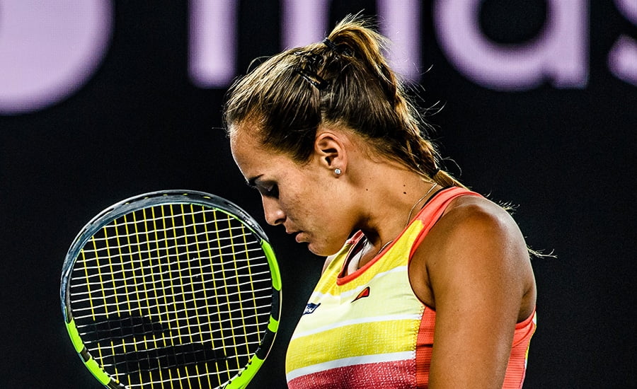 Monica Puig looking down