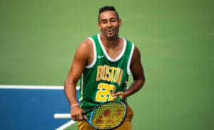 Nick Kyrgios practises and laughs at US Open 2019