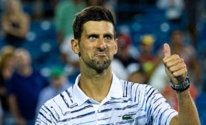 Novak Djokovic thumbs up