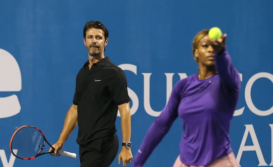 Patrick Mouratoglou coaches Serena Williams