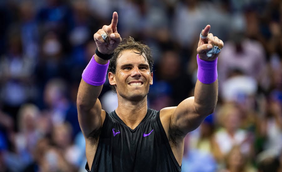 Rafa Nadal celebrates winning US Open 2019