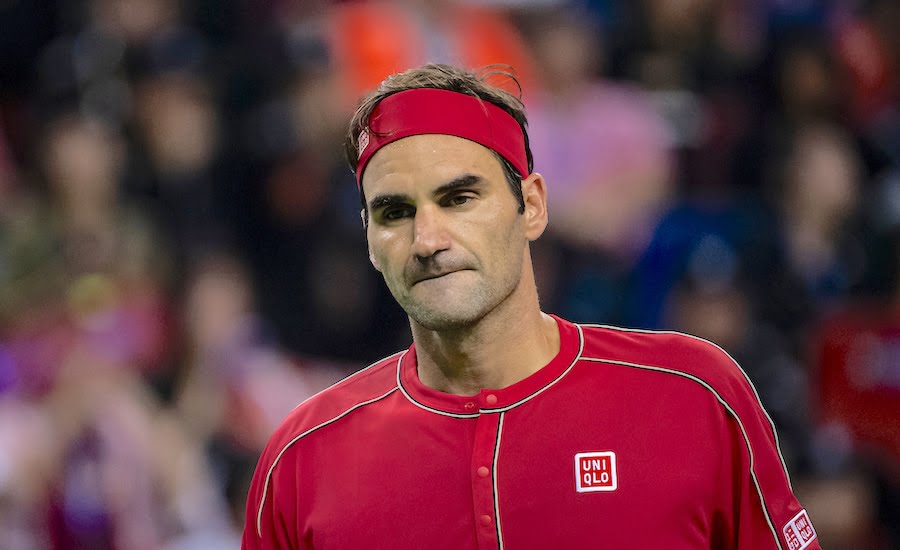 Roger Federer looks glum Shanghai 2019