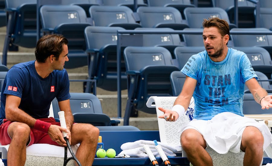 Stan Wawrinka in heated discussion with Roger Federer
