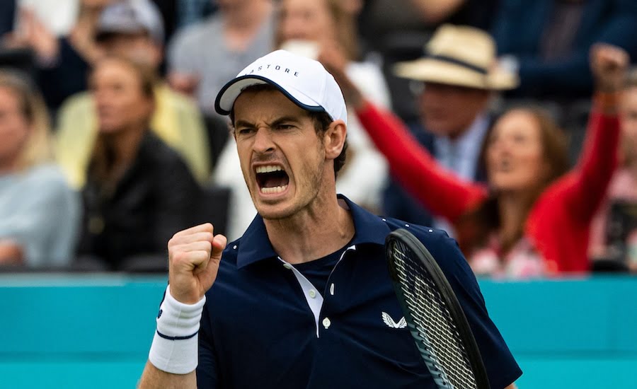 Andy Murray clenches fist Queens 2019
