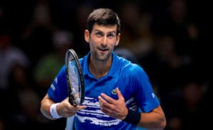 Novak Djokovic celebrates ATP Finals 2020
