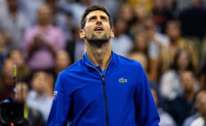 Novak Djokovic looks to sky at US Open 2019