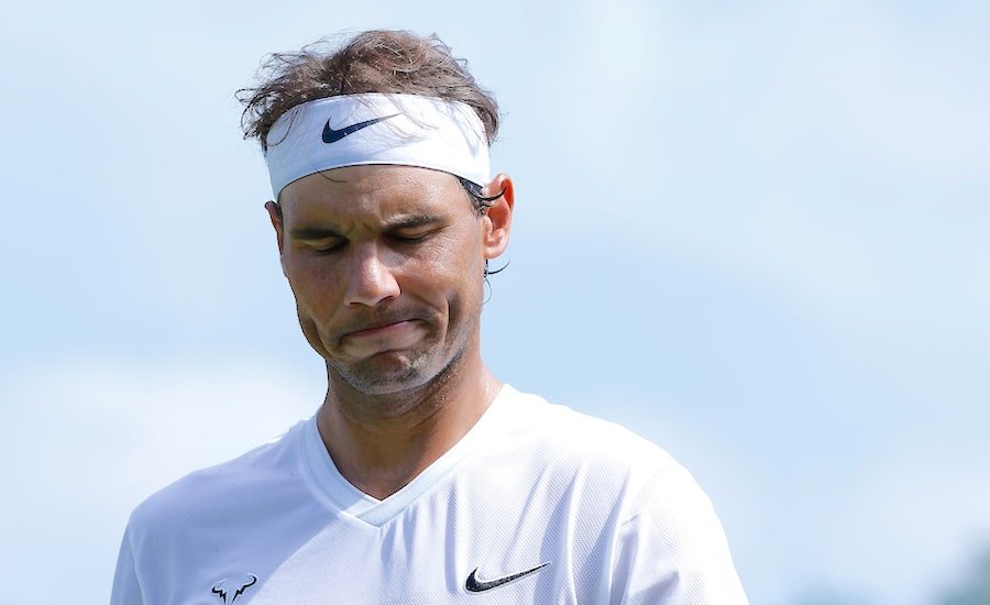 Rafa Nadal at grass court practise 2019