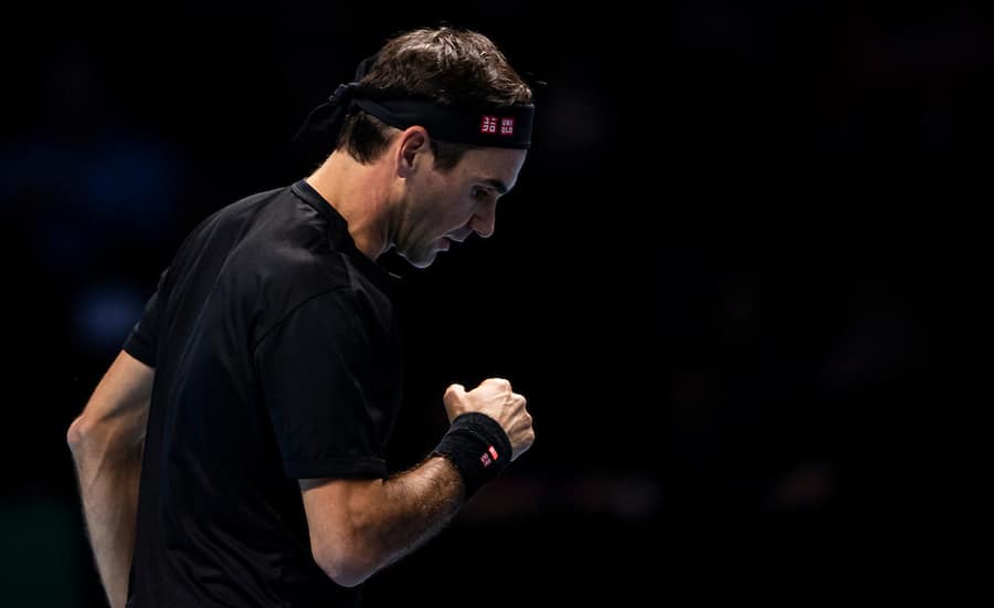 Roger Federer clenched fist