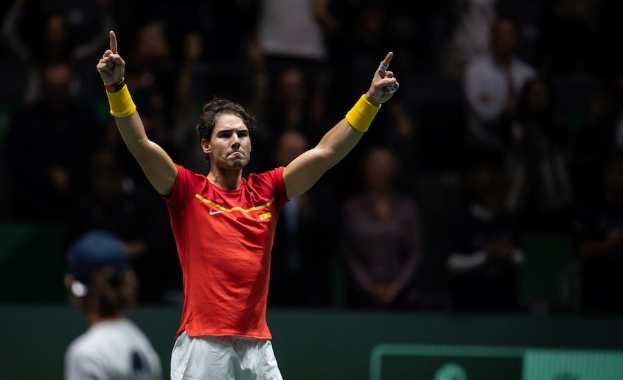 Rafa Nadal celebrates winning Davis Cup 2019