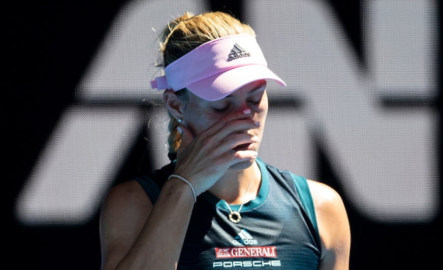 Angelique Kerber looking down