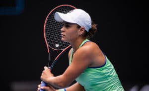 Ashleigh Barty looking on