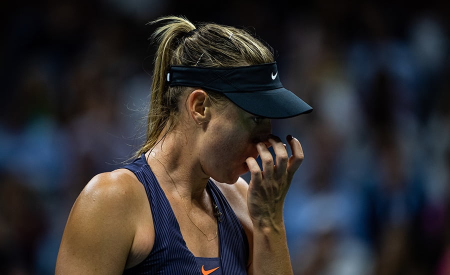 Maria Sharapova looking glum