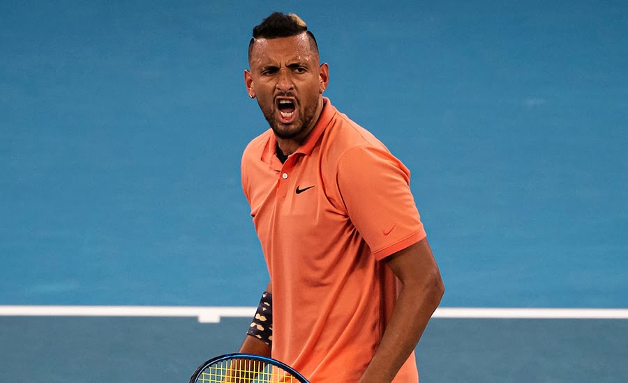 Nick Kyrgios celebrates at Australian Open