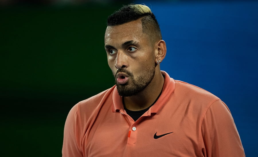 Nick Kyrgios reacts