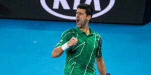 Novak Djokovic celebrating at Australian Open 1250x625