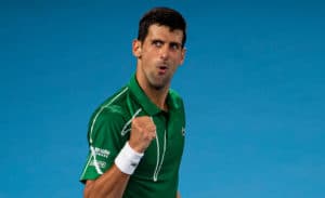 Novak Djokovic fistpump at Australian Open
