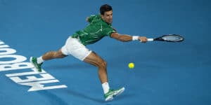 Novak Djokovic reaching
