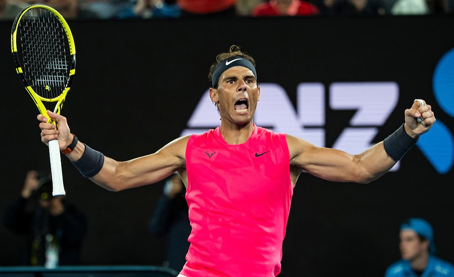 Rafael Nadal celebrates