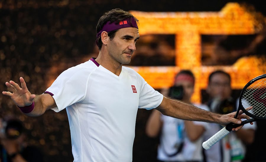 Roger Federer reacts at Australian Open