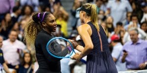 Maria Sharapova with Serena Williams