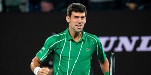 Novak Djokovic pumped up in Australian Open